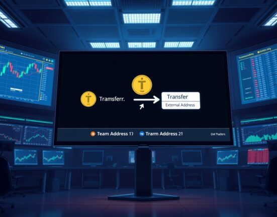 Blockchain transaction screen showing TRUMP token transfer from team address to external wallet