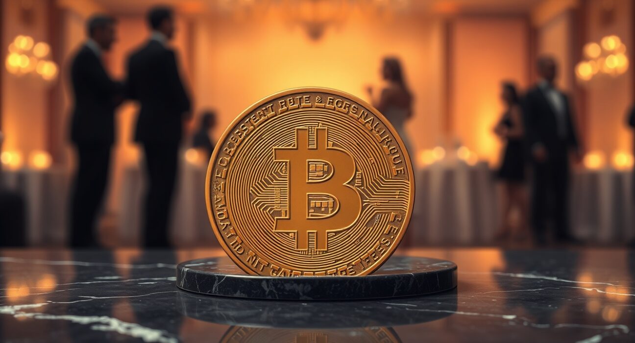 TRUMP cryptocurrency token representing the surge following Donald Trump gala announcement