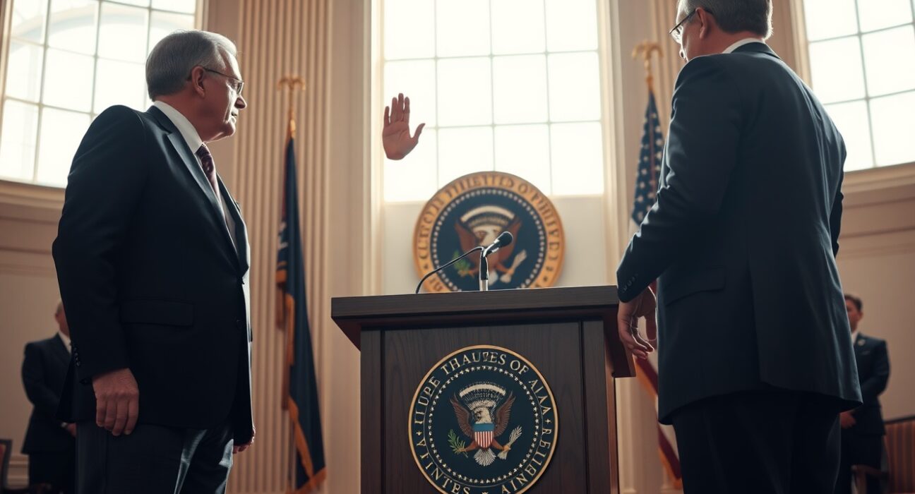 President Trump and Kevin Warsh at Federal Reserve Chair inauguration ceremony