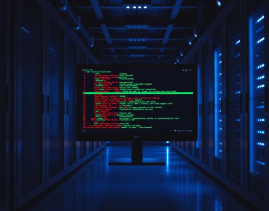 Server room with monitor displaying Ethereum blockchain transaction data after TrustedVolumes hack
