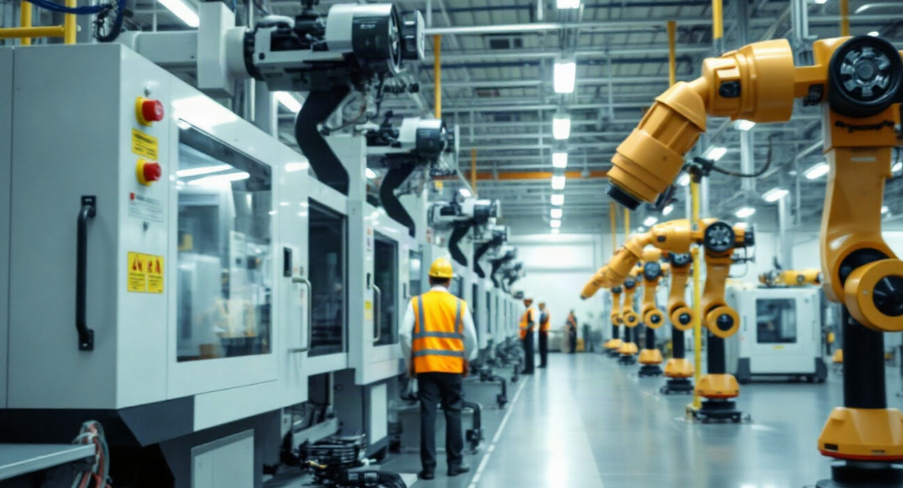 Turkish manufacturing facility with automated machinery, representing industrial capacity utilization.
