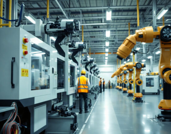 Turkish manufacturing facility with automated machinery, representing industrial capacity utilization.