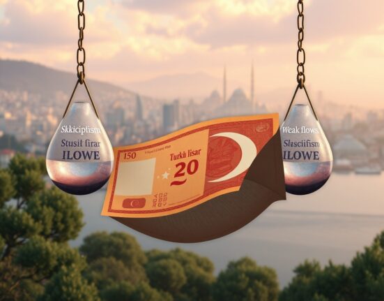 Analysis of Turkish Lira currency pressure from market skepticism and capital outflows in 2025.