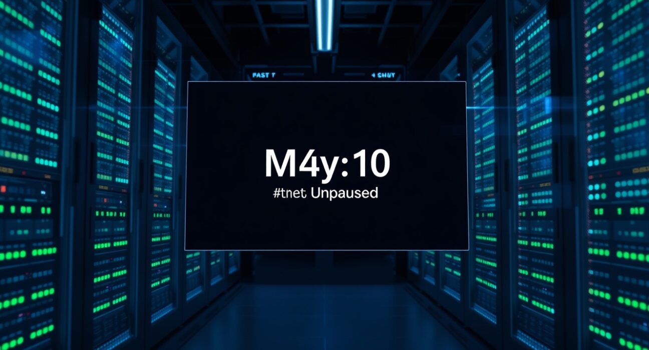 Digital interface showing Tydro market resumption countdown timer and Chainlink oracle upgrade status