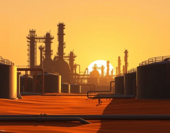 UAE oil refinery at sunset representing the United Arab Emirates exits OPEC and its impact on the global energy market.