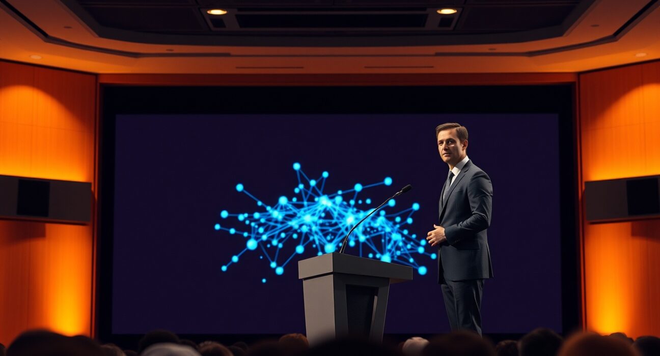 Uber CTO Praveen Neppalli Naga speaking on stage at StrictlyVC SF event in San Francisco