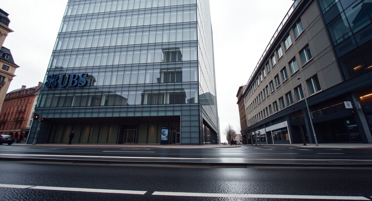 Exterior view of UBS headquarters in Zurich, representing the Swiss bank's increased investment in MicroStrategy stock.