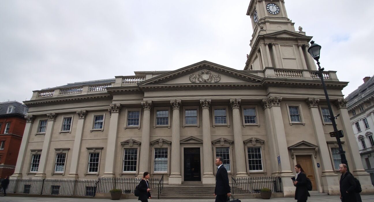 Bank of England building on a cloudy day in London, representing UK economic policy and inflation data.