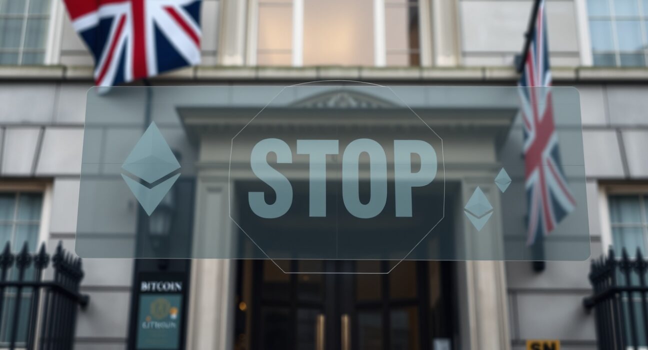 UK government bans cryptocurrency donations to political parties over transparency and foreign funding risks.