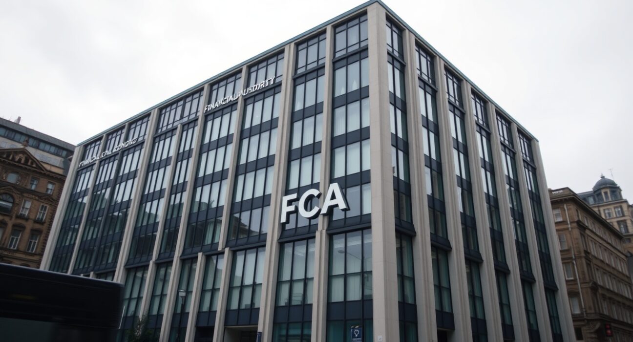 Exterior of the Financial Conduct Authority (FCA) headquarters in London on a clear day