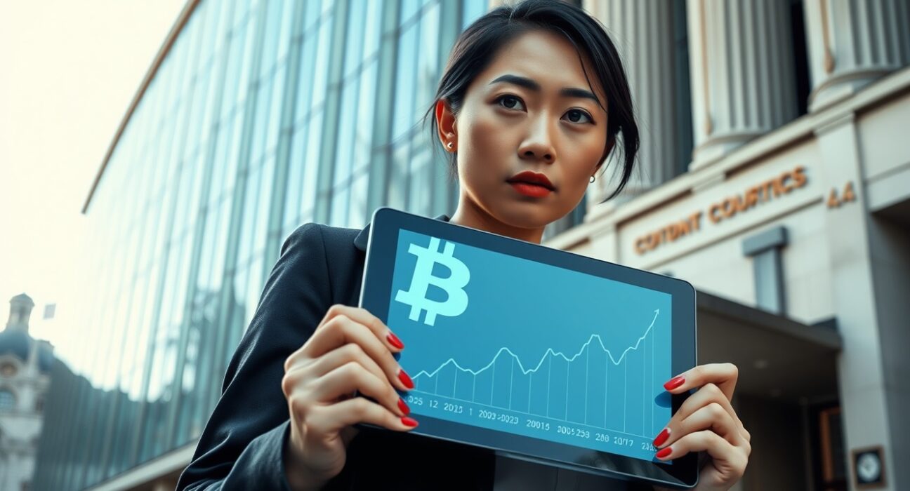 Chinese crypto fraud victim outside UK High Court in Bitcoin compensation lawsuit.