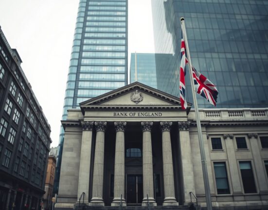 Bank of England building in London on an overcast day, symbolizing UK economic analysis.
