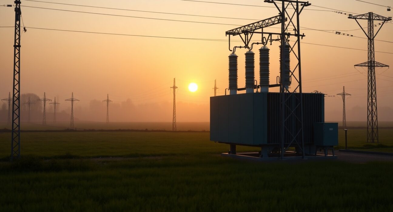 UK energy substation at dawn symbolizing improved energy resilience