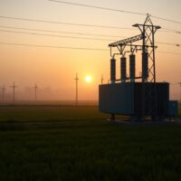 UK energy substation at dawn symbolizing improved energy resilience