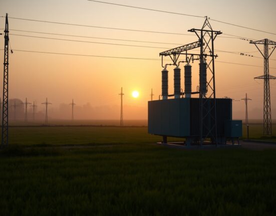 UK energy substation at dawn symbolizing improved energy resilience