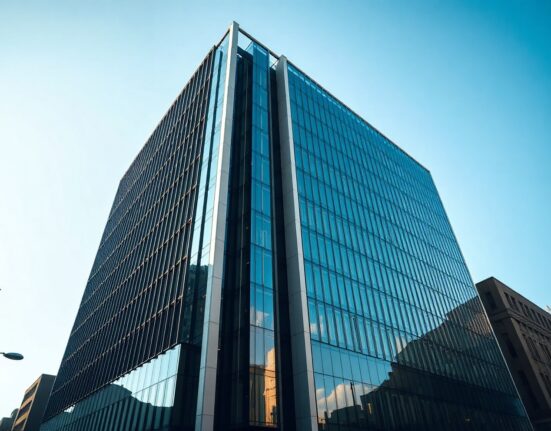 FCA headquarters in London on a clear day, representing UK financial regulation