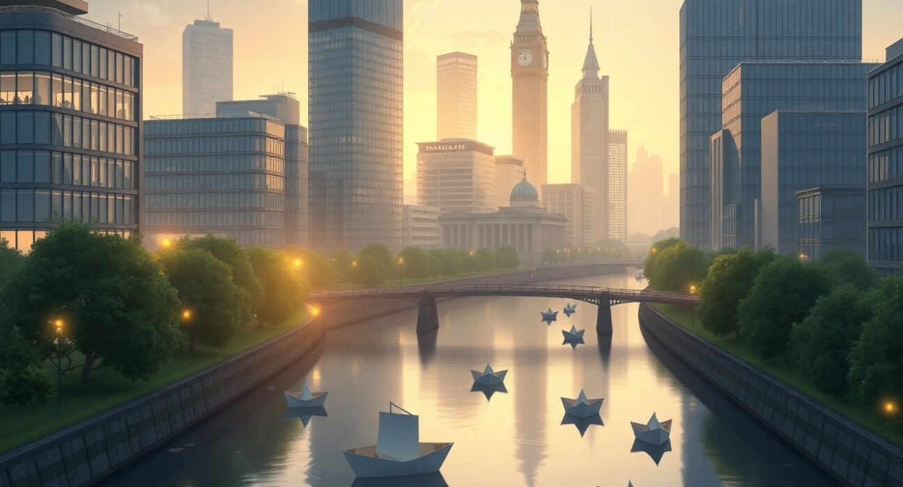 TD Securities analysis of UK fiscal update supporting modest economic growth in London financial district