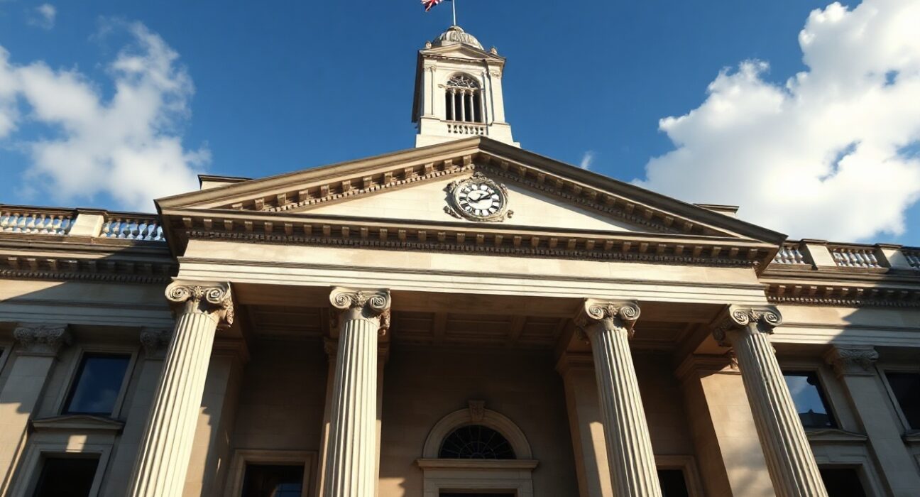 Bank of England building in London, symbolizing UK economic growth data release