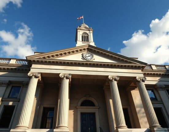 Bank of England building in London, symbolizing UK economic growth data release