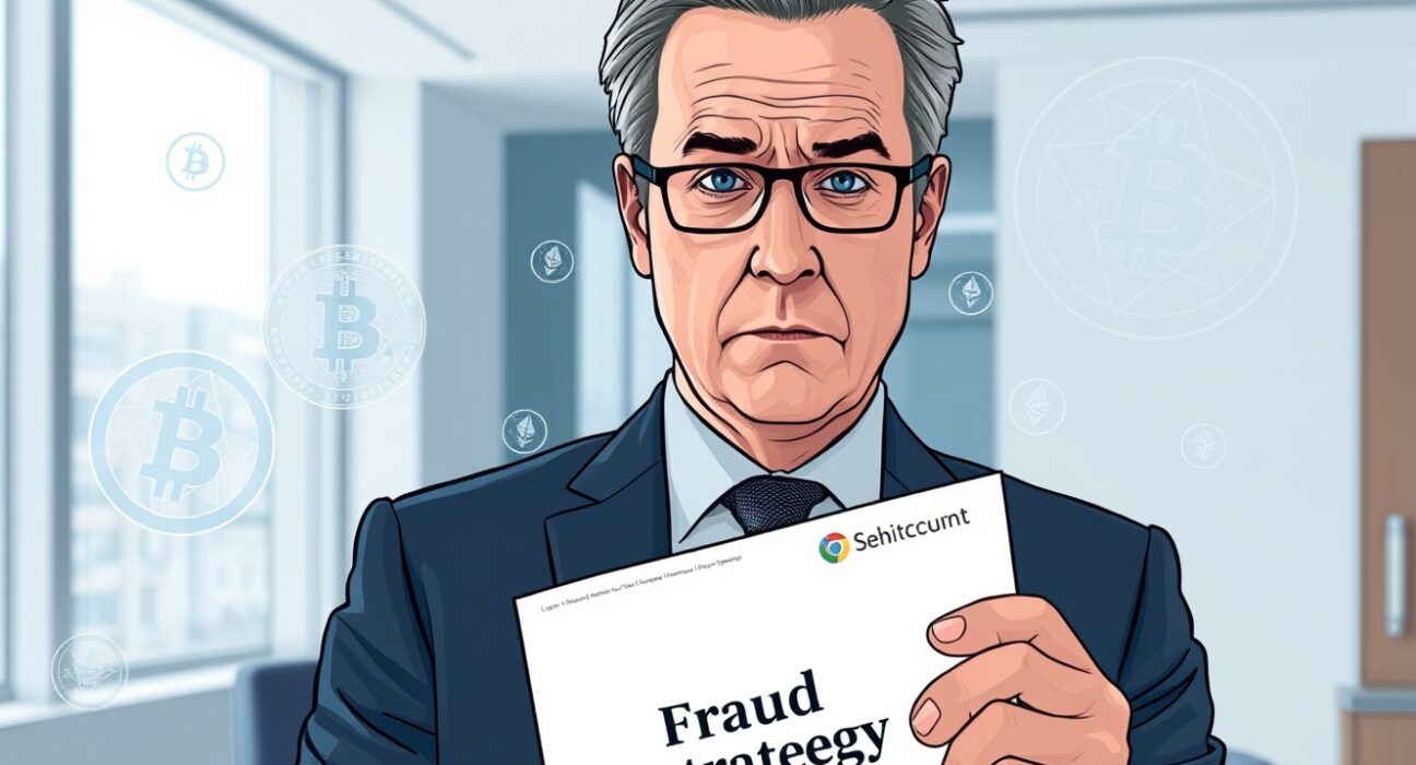 UK government official discussing cryptocurrency fraud risks in 2026-2029 strategy document