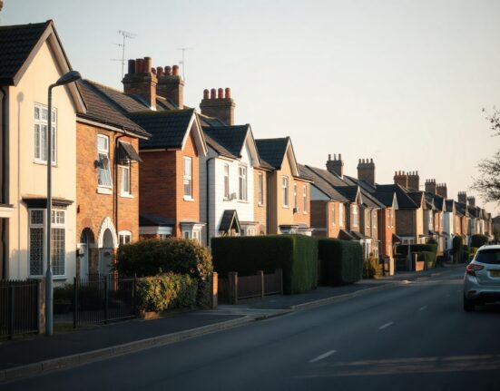 Row of British houses on a residential street, representing the UK housing market in July