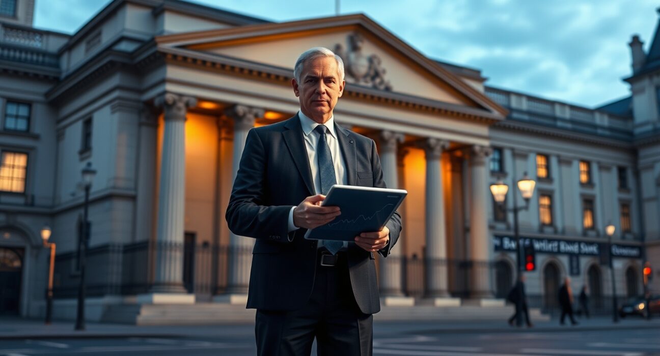 Economic analyst reviewing Bank of England inflation data with Deutsche Bank insights on UK price pressures