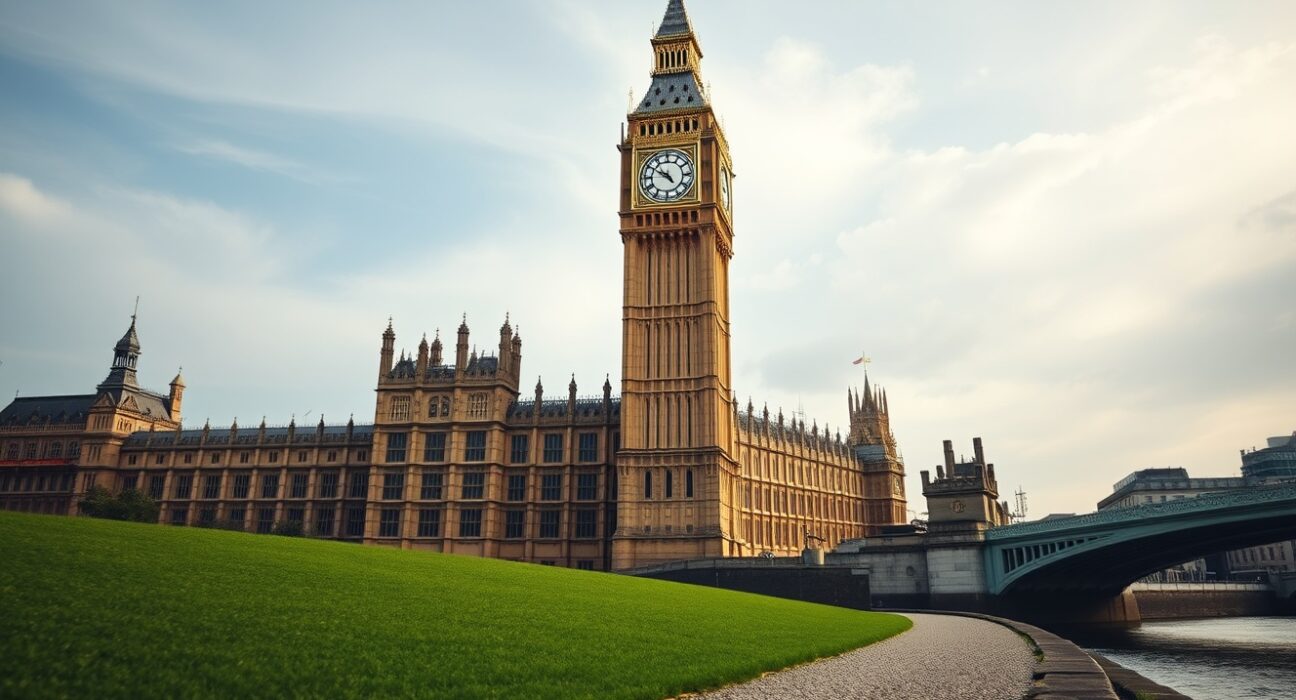 UK Houses of Parliament and Big Ben under cloudy sky, symbolizing political and fiscal uncertainty