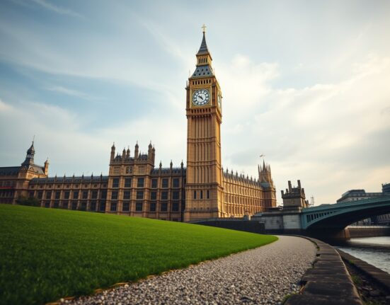 UK Houses of Parliament and Big Ben under cloudy sky, symbolizing political and fiscal uncertainty