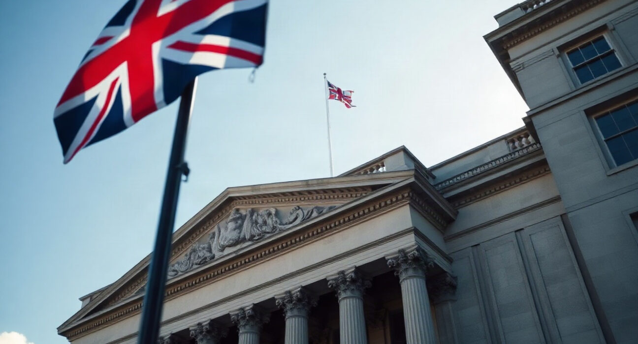 Bank of England building in London, symbolizing UK monetary policy and money supply changes.