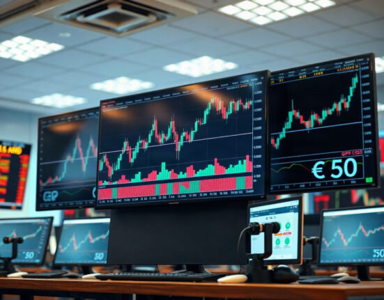 Financial trading screens showing GBP/USD chart and currency data