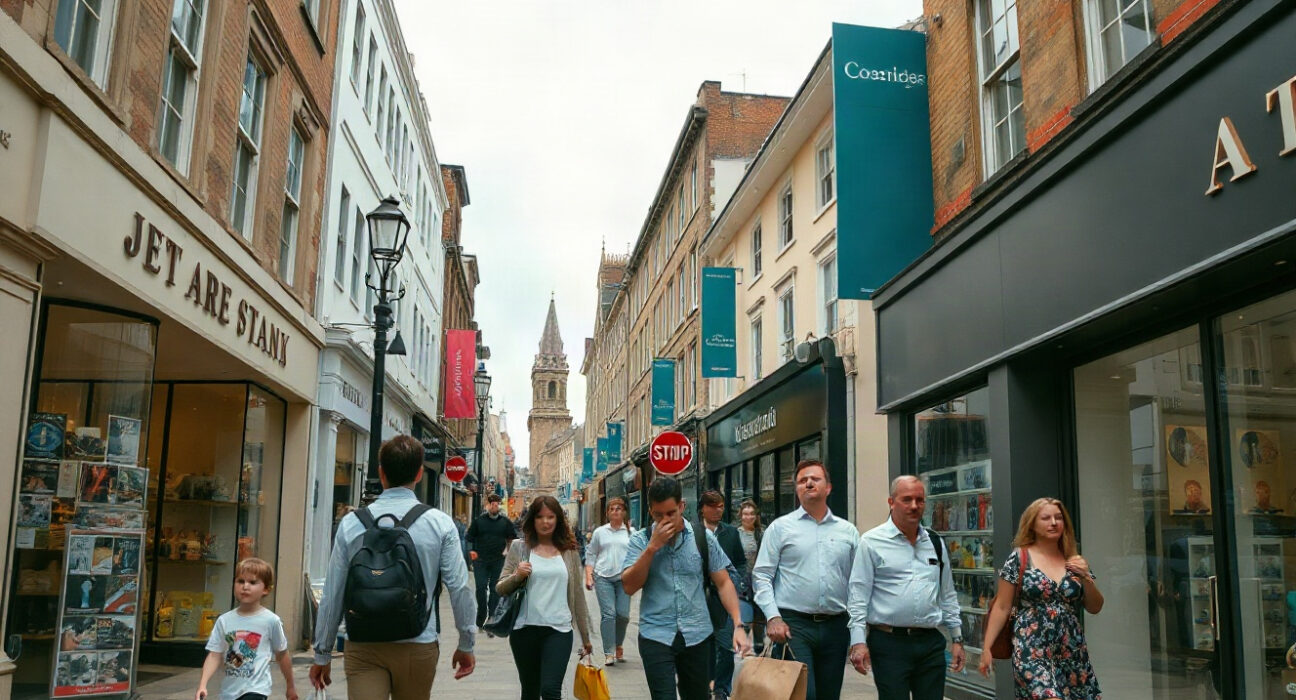 Shoppers on a UK high street in July amid weaker-than-expected retail sales data