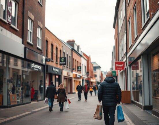 Analysis of UK retail sales data showing a contraction on a subdued high street in February 2025.
