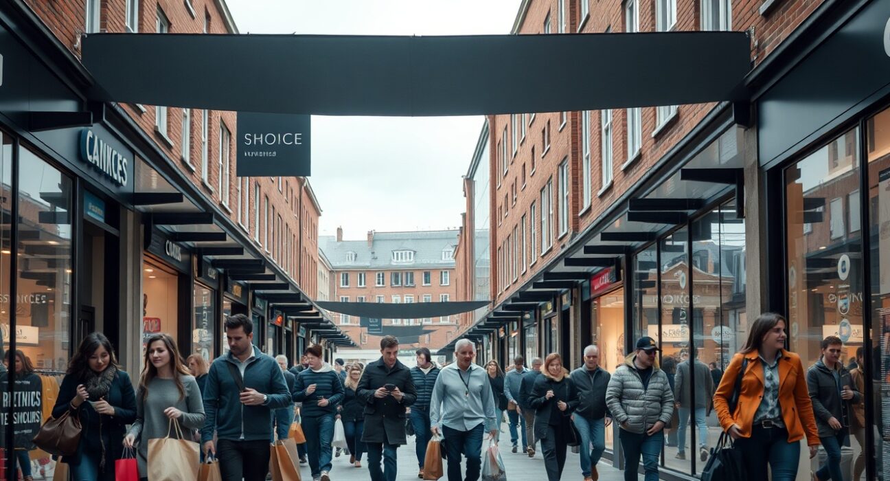 Shoppers on a busy UK high street in June 2024 after stronger-than-expected retail sales data