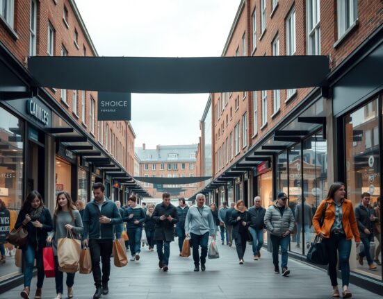 Shoppers on a busy UK high street in June 2024 after stronger-than-expected retail sales data