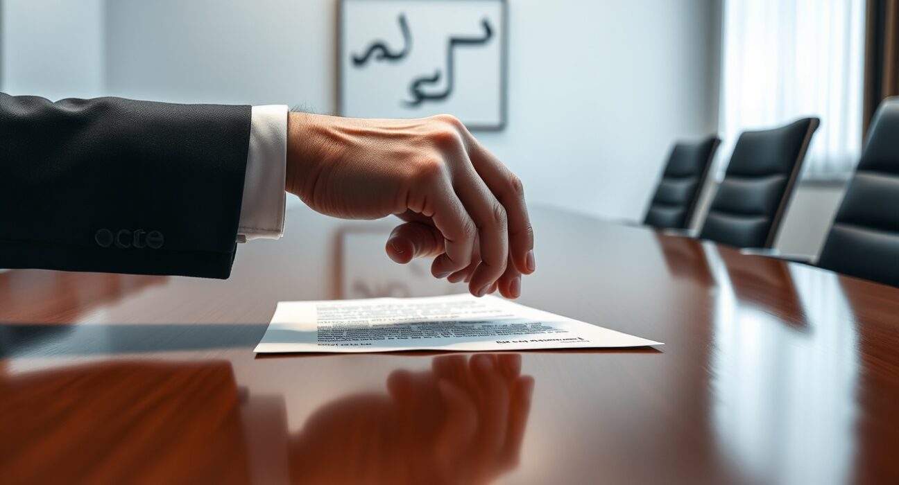 Symbolic representation of Ukraine and Russia peace negotiations over a draft agreement document.