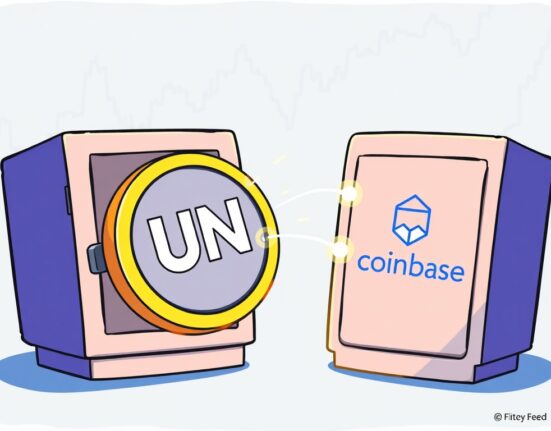 A cartoon image illustrating a significant UNI transfer of digital assets from a venture capital firm to a crypto exchange, highlighting financial movement.