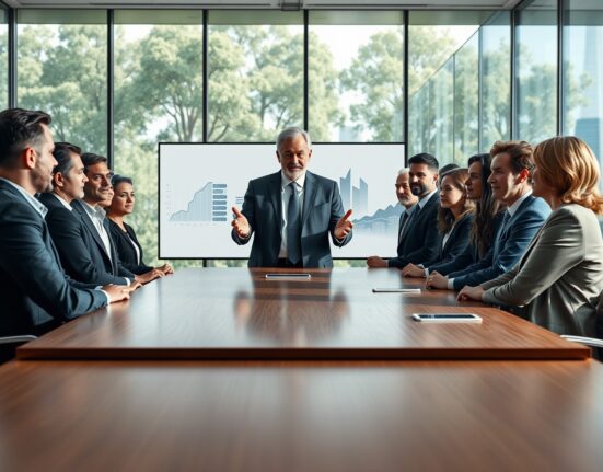 Unicoin Foundation board meeting led by chairman Robert Newman discussing strategic ecosystem development.