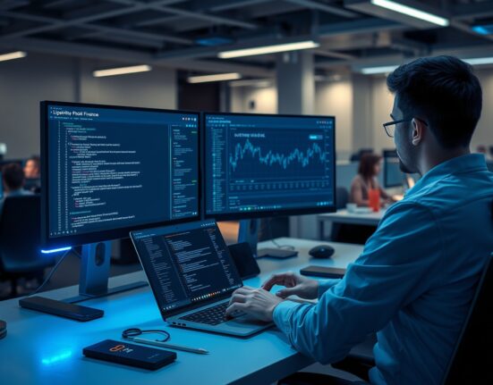 Developer using the new Uniswap platform to build DeFi applications with AI tools