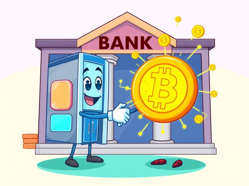 Uniswap Labs Revolut integration illustrated as a vibrant connection between banking and decentralized finance.
