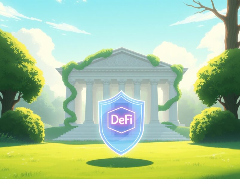 Symbolic representation of the Uniswap lawsuit dismissal protecting decentralized finance protocols.