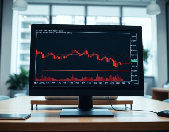 Cryptocurrency trading chart showing a downward trend for Uniswap (UNI)