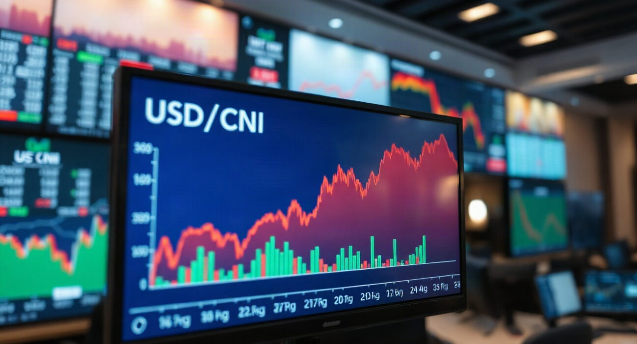USD/CNY chart showing bullish bias with target at 6.7000