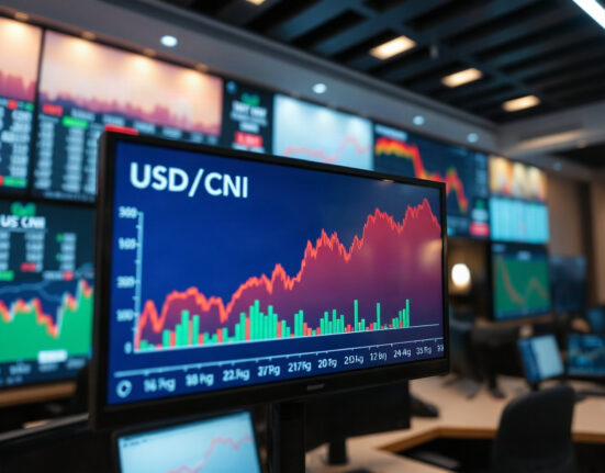 USD/CNY chart showing bullish bias with target at 6.7000