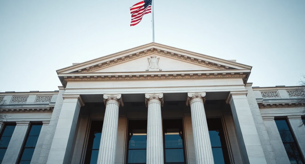Federal Reserve Building in Washington, D.C., symbolizing US monetary policy decisions.