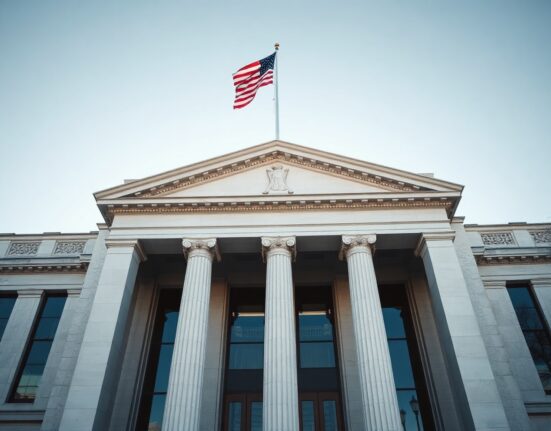Federal Reserve Building in Washington, D.C., symbolizing US monetary policy decisions.