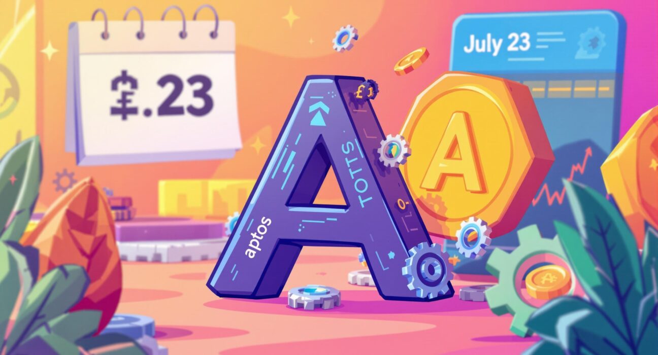 Cartoon illustration depicting the Upbit APT suspension for the upcoming Aptos network upgrade.