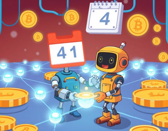 Cartoon illustration of digital network maintenance affecting Upbit BABY deposits and withdrawals.