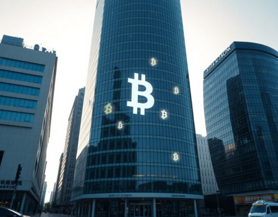 Exterior of a financial building in Seoul, symbolizing South Korean crypto exchanges facing fiat deposit outflows.