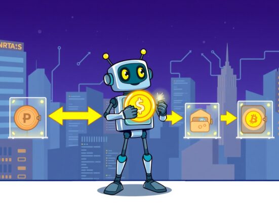 A cartoon illustration explaining the updated BORA token circulation plan and its impact on the ecosystem.
