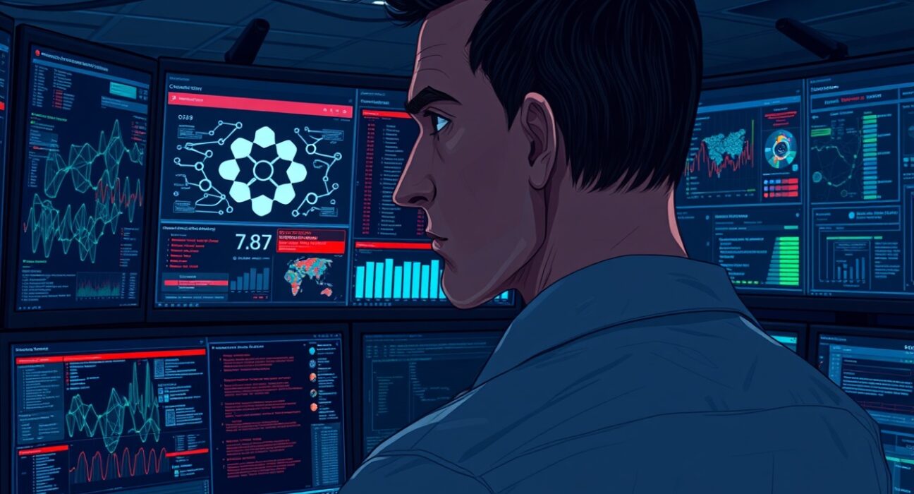 Security analyst investigating the Upbit DOT suspension and Polkadot bridge incident in a network operations center.